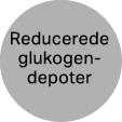 Reducerede glukogen depoter